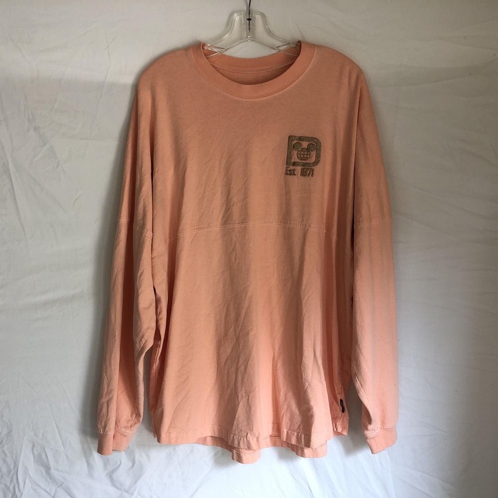 Disney Parks Shirt Womens Large Pink Walt Disney World Spirit Jersey Glitter Top
